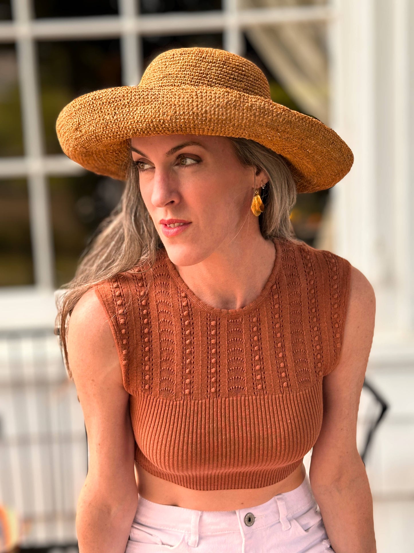 3" Brim Leor Crochet Straw Sun Hats