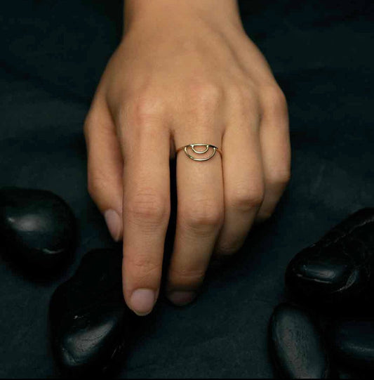 Gold-Doppelbogenring