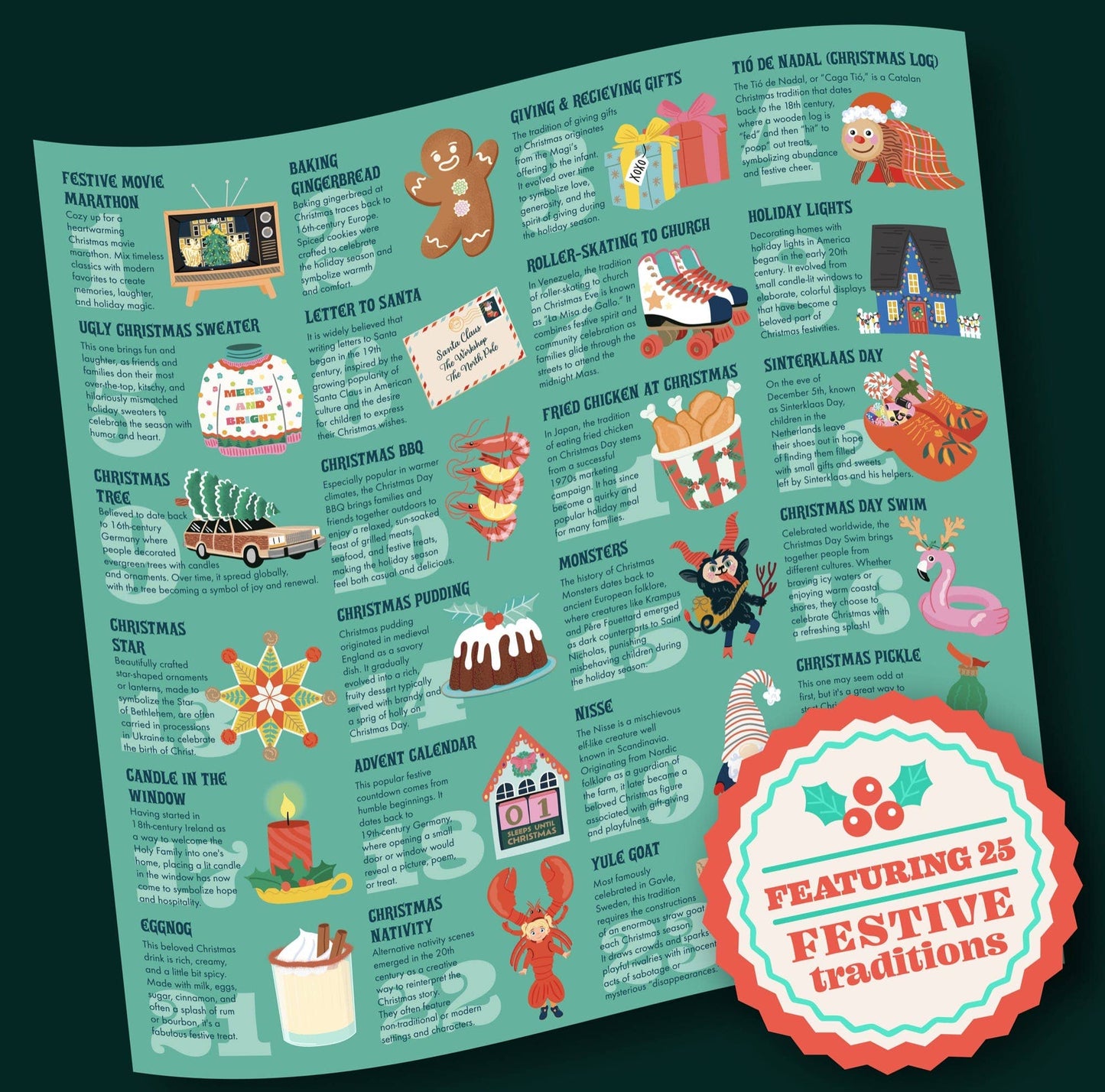 Christmas Countdown 1000-piece Circle Jigsaw Puzzle