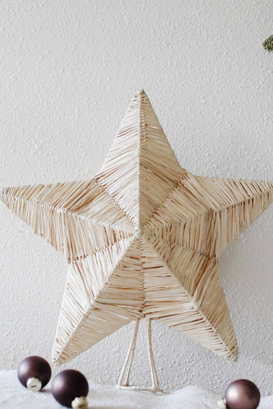 13" Large Raffia Star Tree Topper
