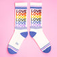 Love - Vintage Rainbow Gym Crew Socks