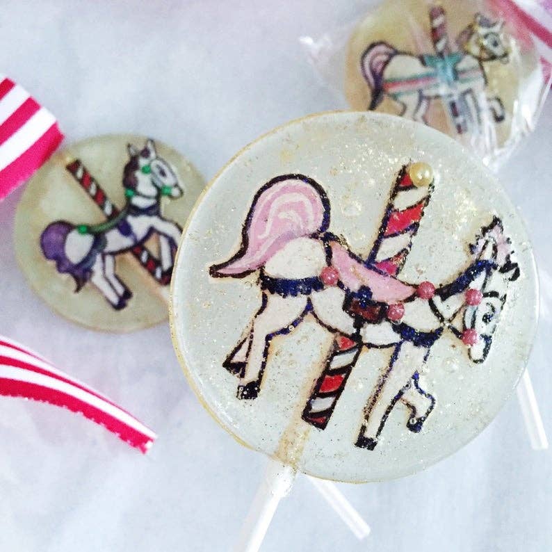 Fondant Carousel Horse Lollipops