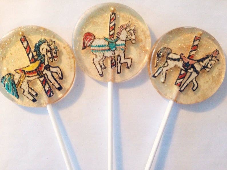 Fondant Carousel Horse Lollipops