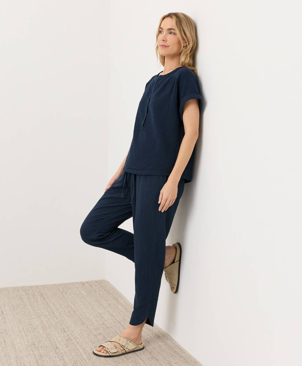 Coastal Double Gauze Tapered Pant
