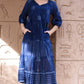 Bells Maxi Dress Hand Block Printed Blue