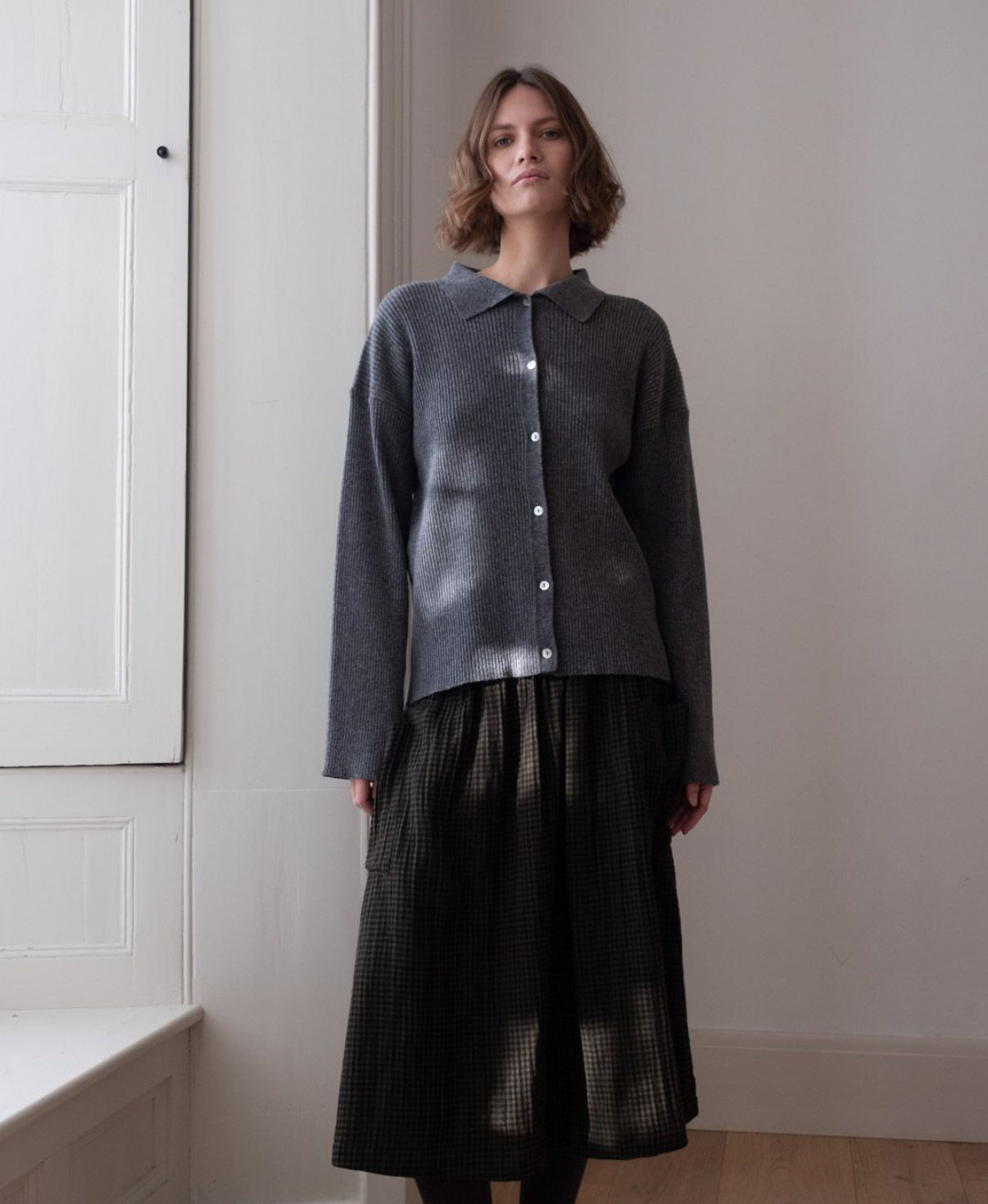 Nora Skirt - Olive Check