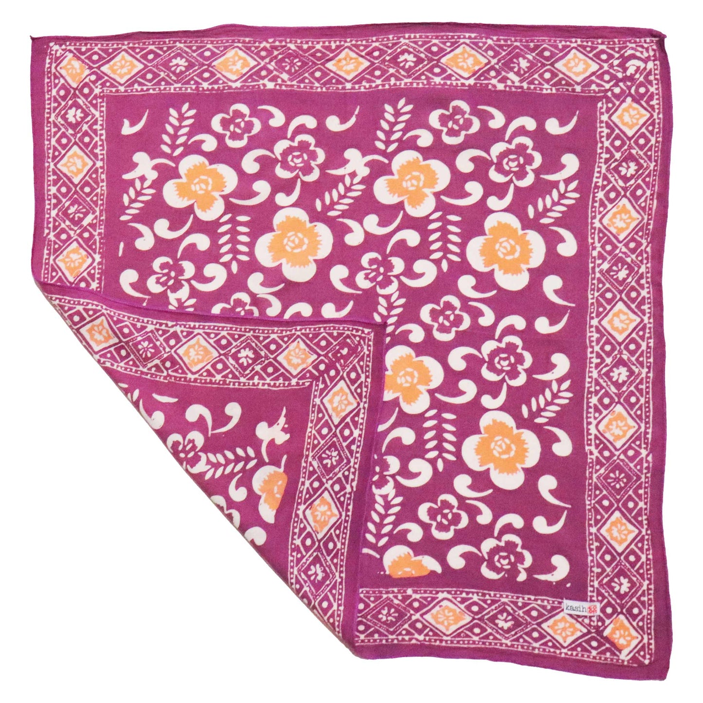 Hand Dyed Batik Bandana - Plumeria