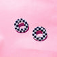 Polymer Clay Gingham Checkerboard Hoop Studs