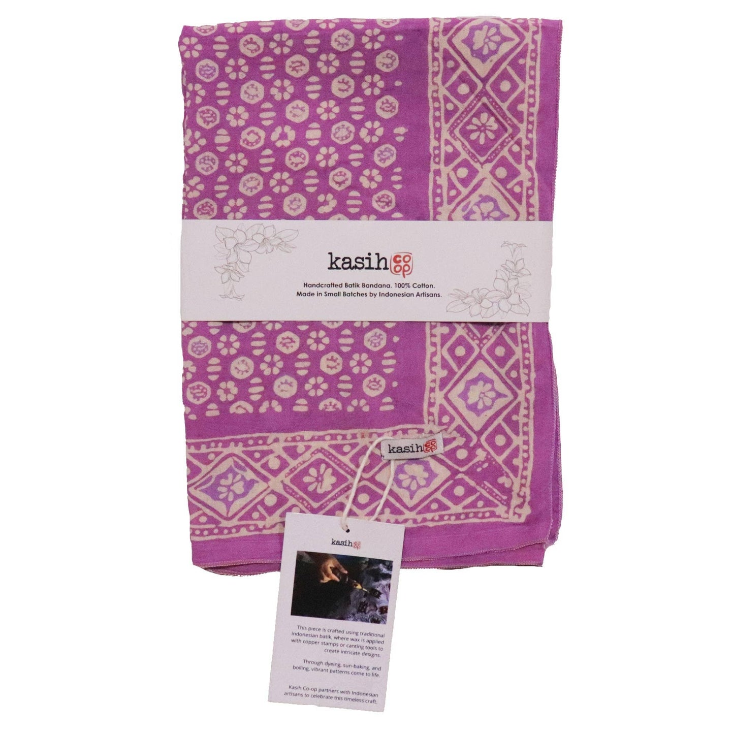 Hand Dyed Batik Bandana - Timeless Trace