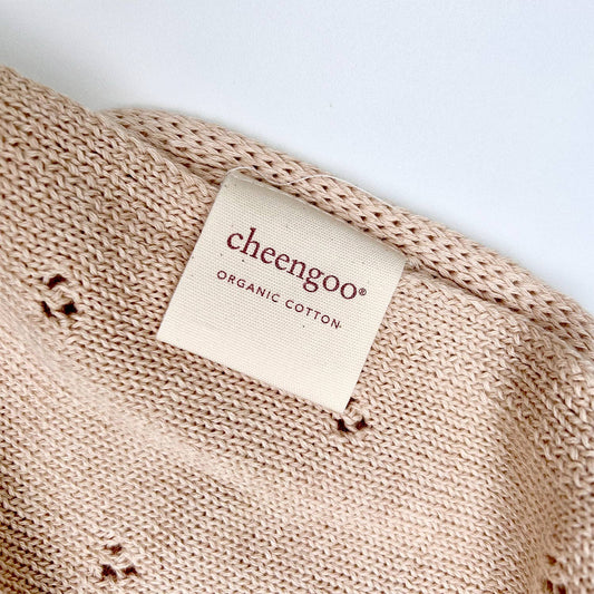 Organic Knit Baby Blanket - Tan