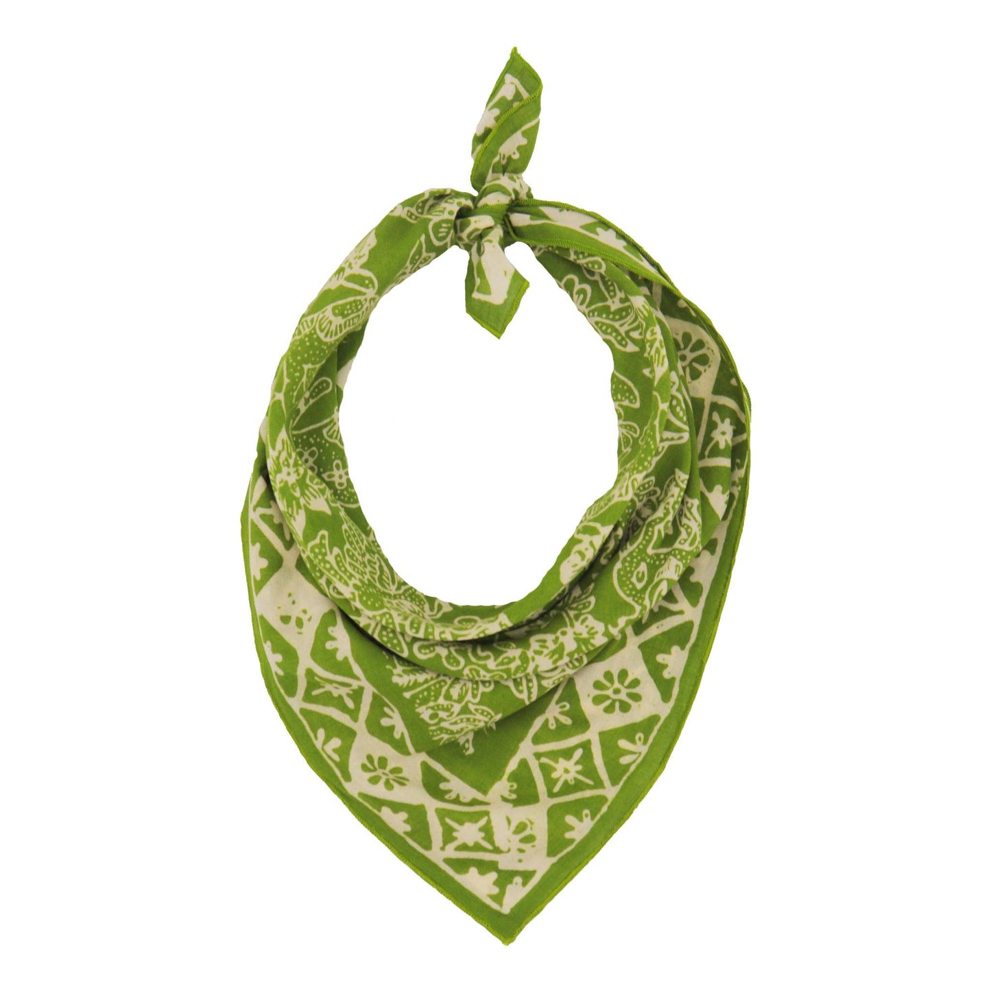 Hand Dyed Batik Bandana - Green Serenity