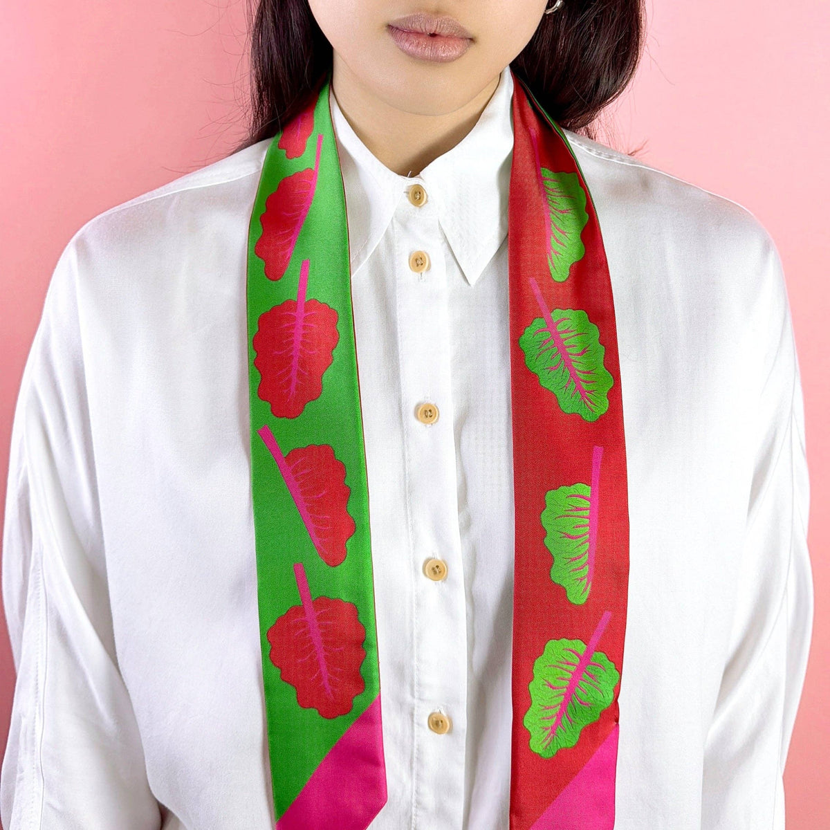 Glowing Chard Twilly Ribbon Scarf