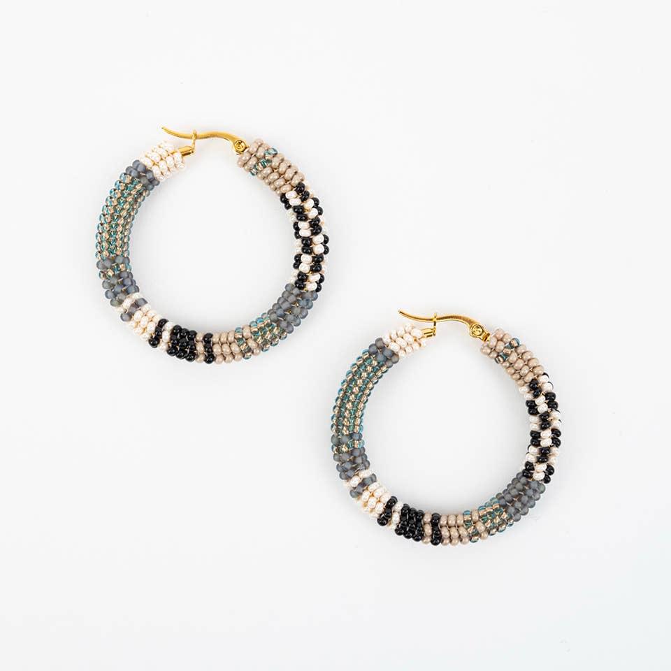 Patchwork Hoop Earrings