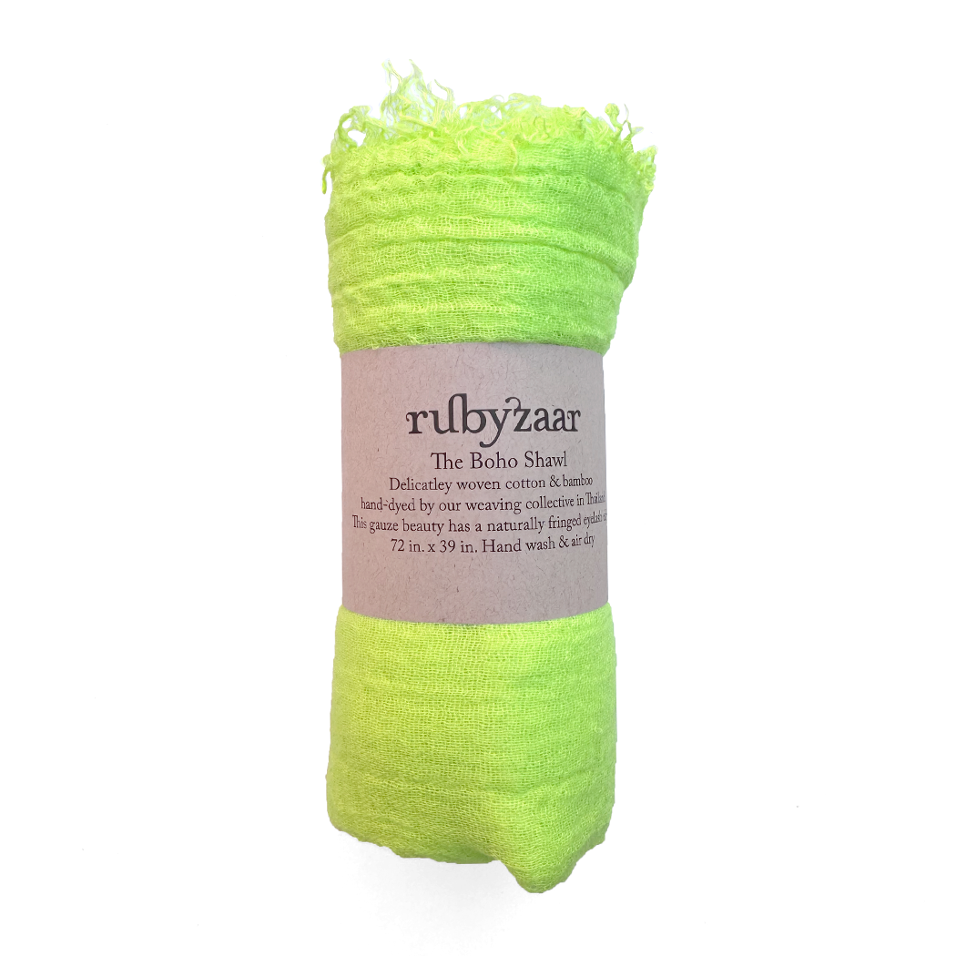 Boho Scarf - Neon Yellow