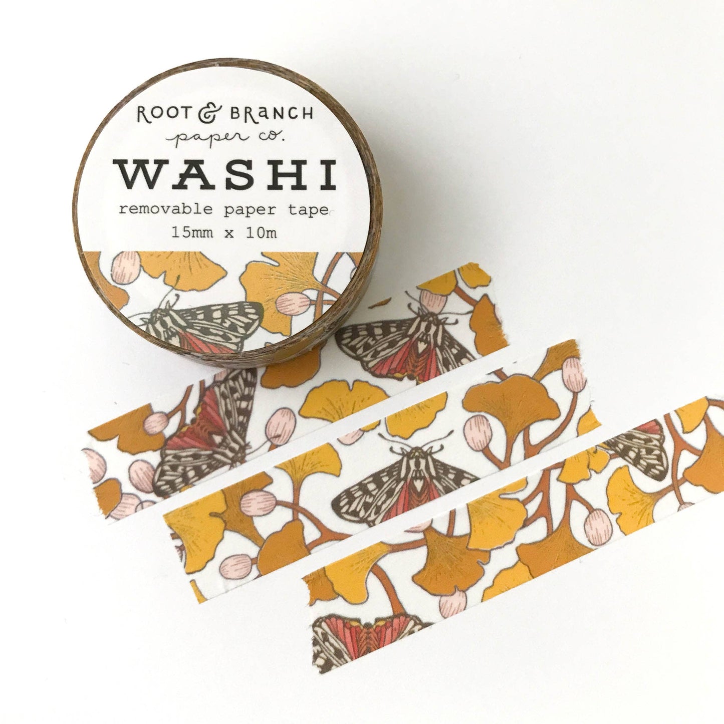 Ginkgo Leaf + Tiger Moth Autumn Washi Tape