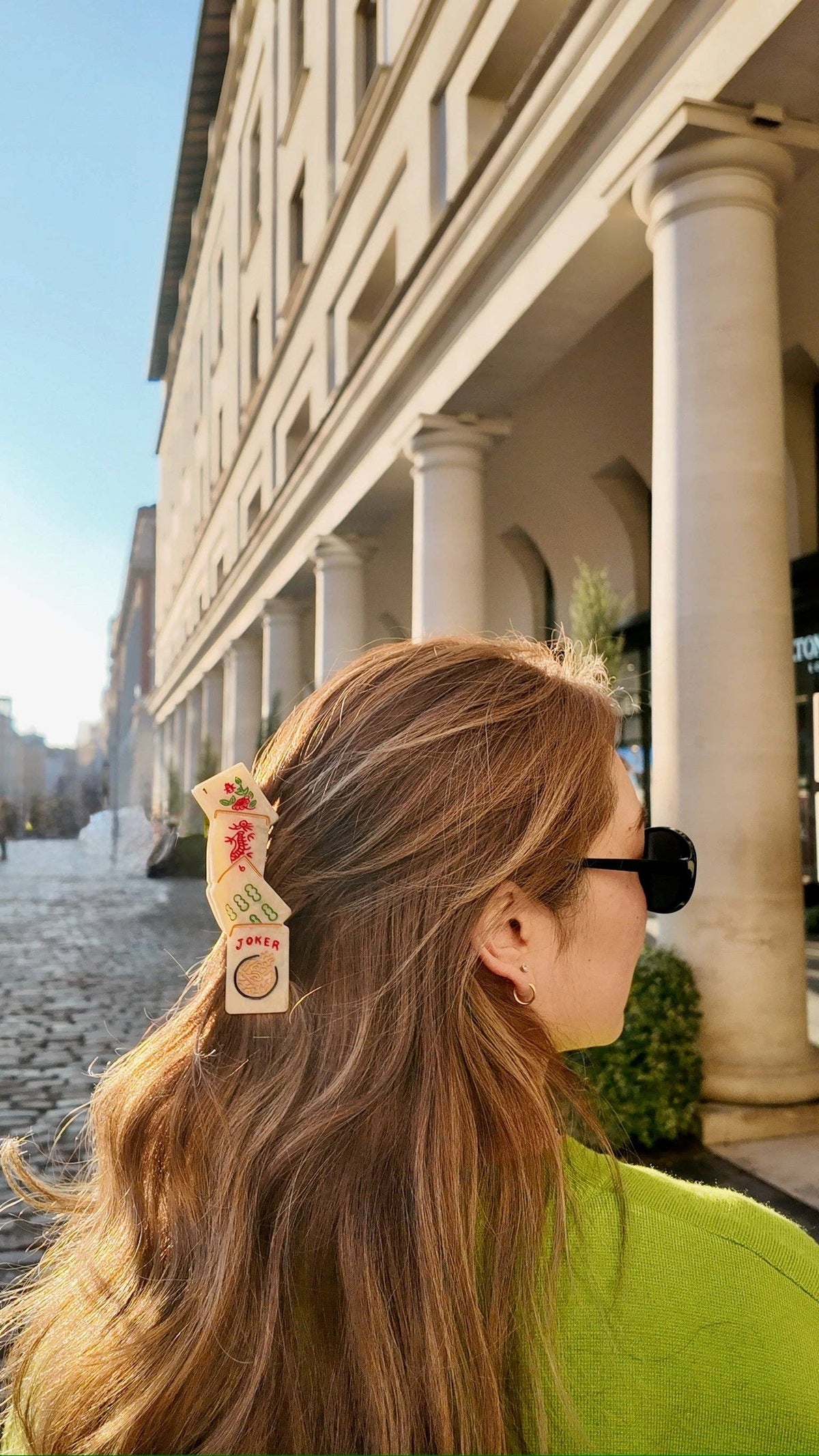Hand-Painted Mahjong Hair Claw
