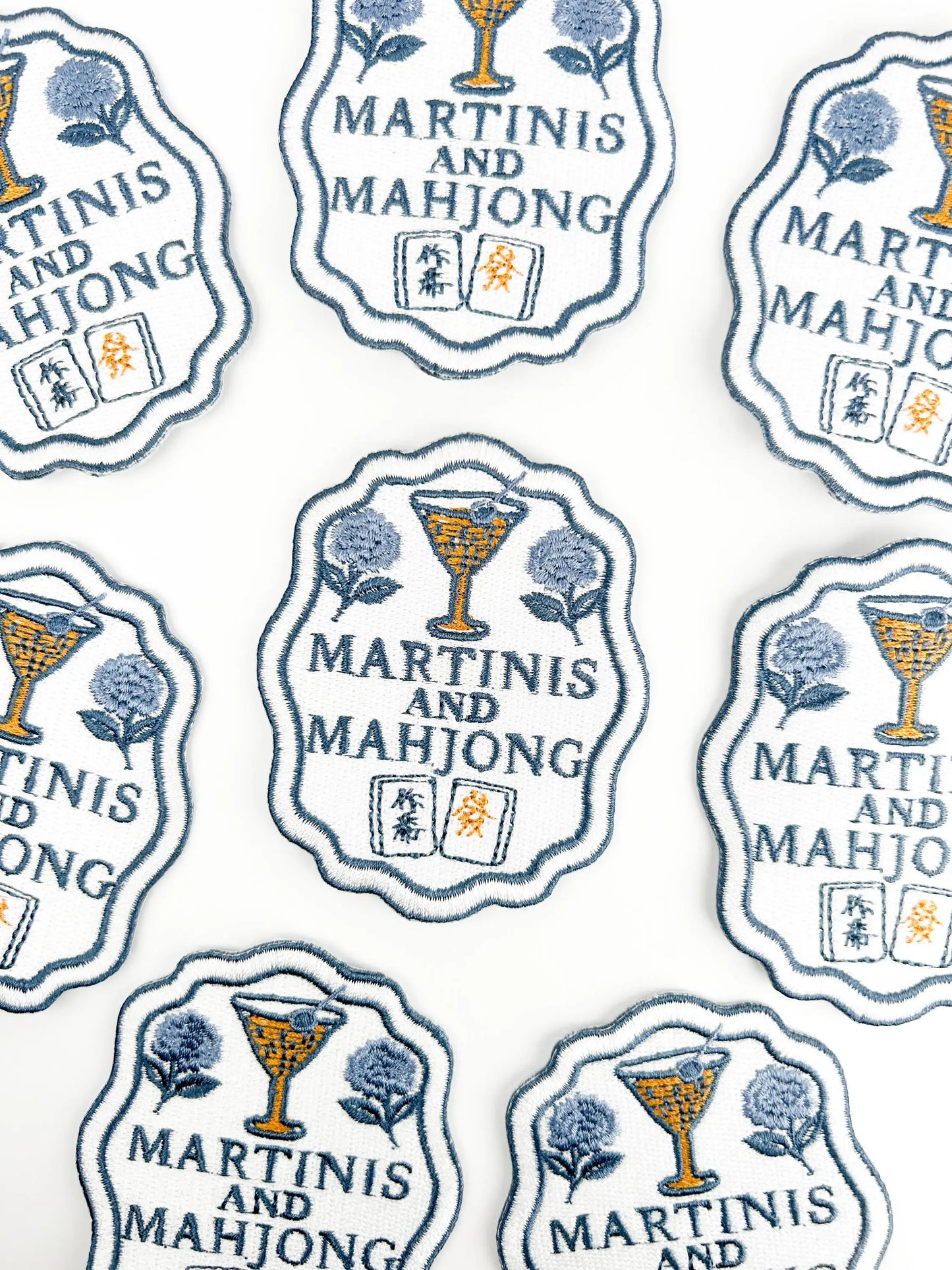 Martinis and Mahjong Iron-On Patch