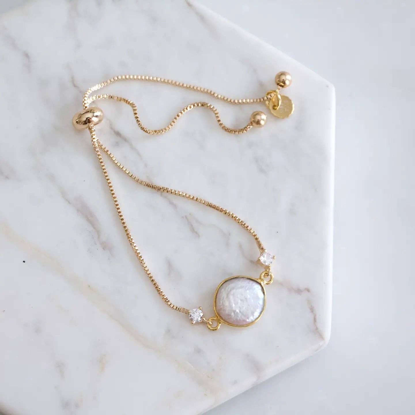Pearl Coin Adjustable Bracelet