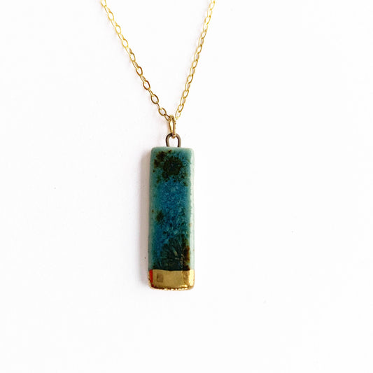 Small Rectangle - Teal + Gold