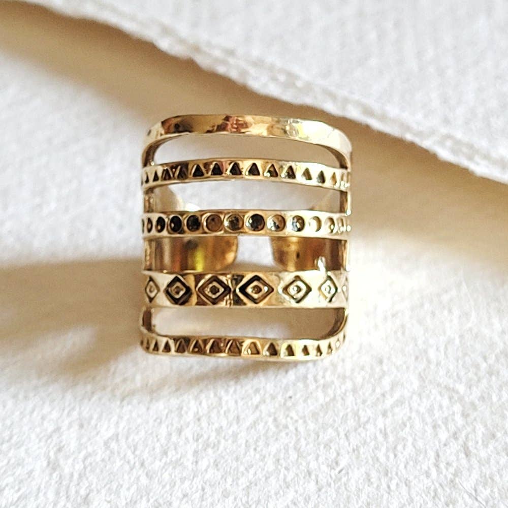 Brass Wrap Layered Ring, Adjustable