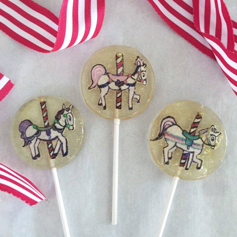 Fondant Carousel Horse Lollipops