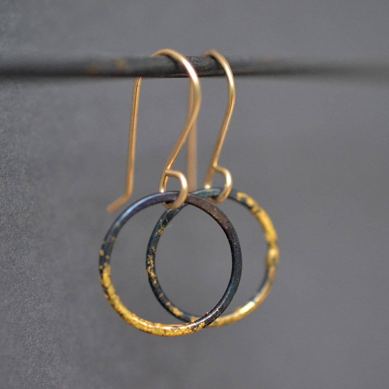 Small Steel and Gold Hoops