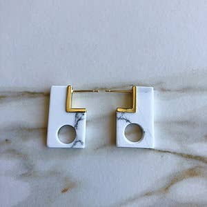 Howlite Geometric Studs