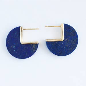 Lapis Coin Earrings
