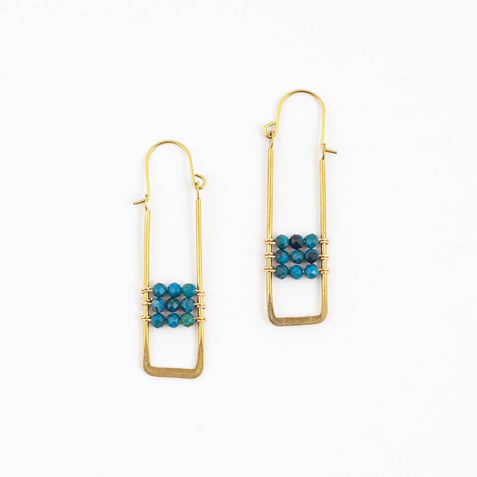 Framed Chrysocolla Earring