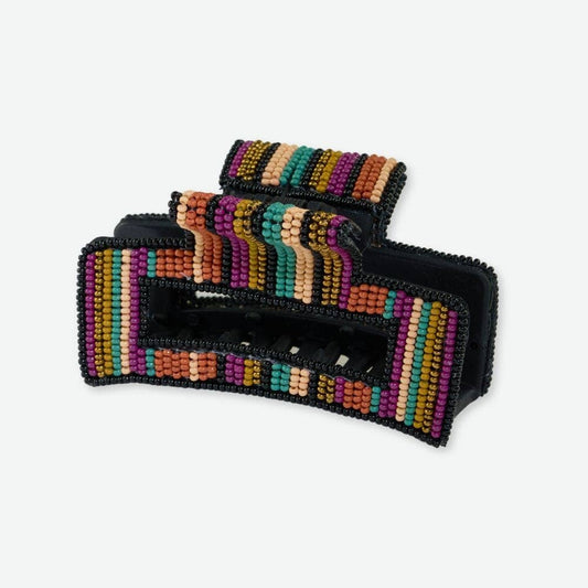 Lola Stripes Beaded Hair Claw
