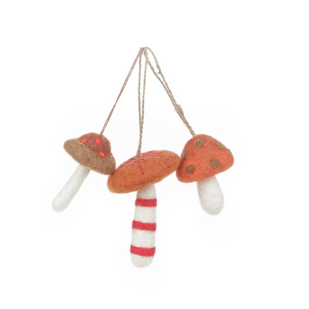 Wild Foraged Mushrooms (Set of 3) Ornaments