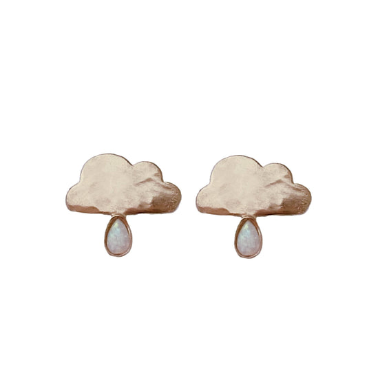 Cloud Earrings with Opal