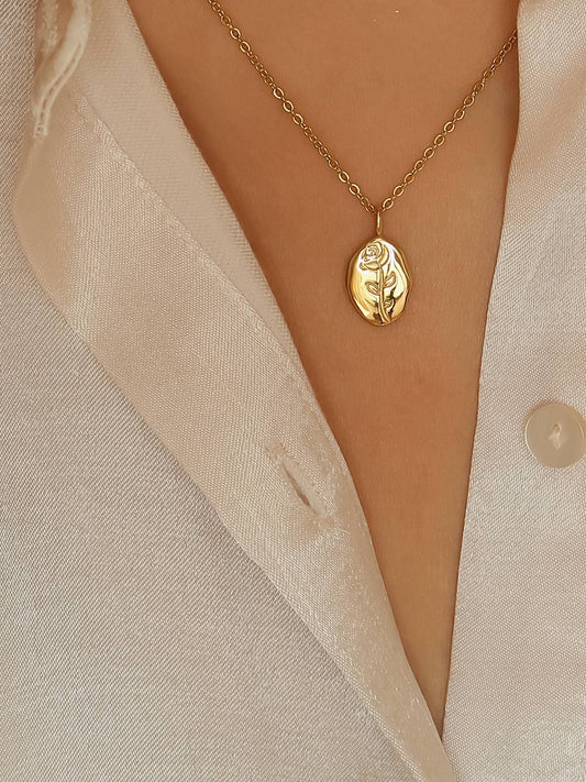 Chrishell 18K Rose Coin Necklace