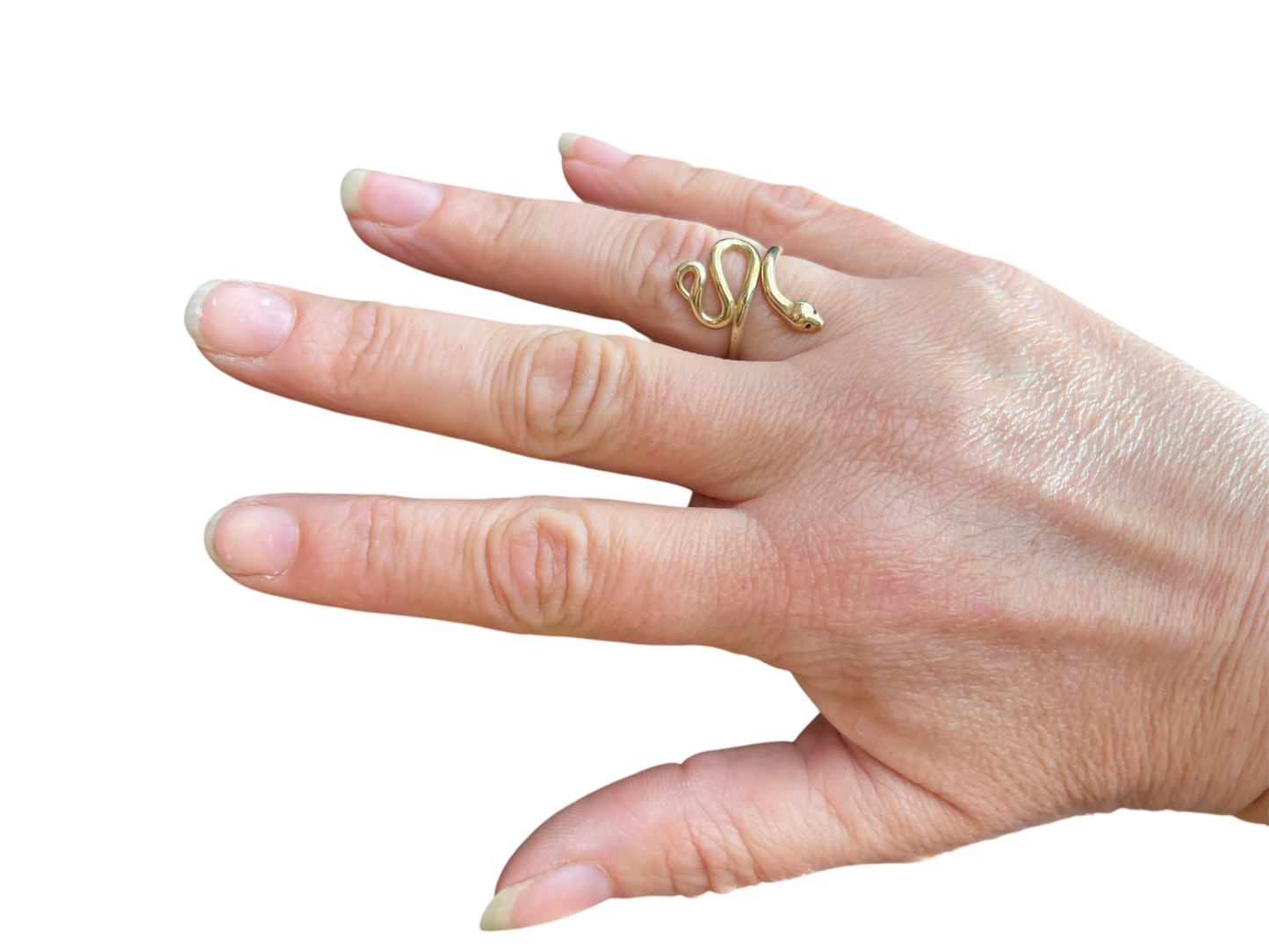 Adjustable Brass Snake Ring