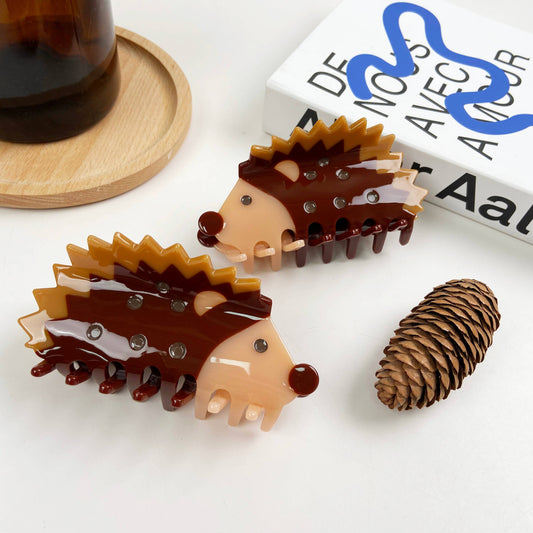 Acetate hedgehog hair clip animal claw clips