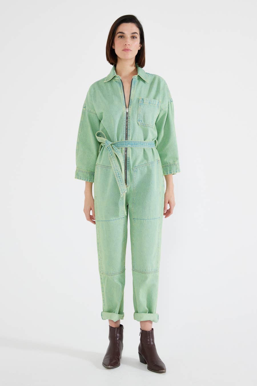 Zeta Carpenter Jumpsuit - Mint