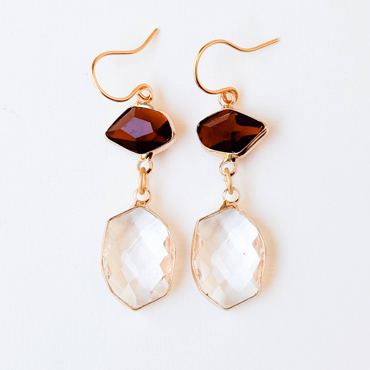 Faceted Glass Drop Earrings