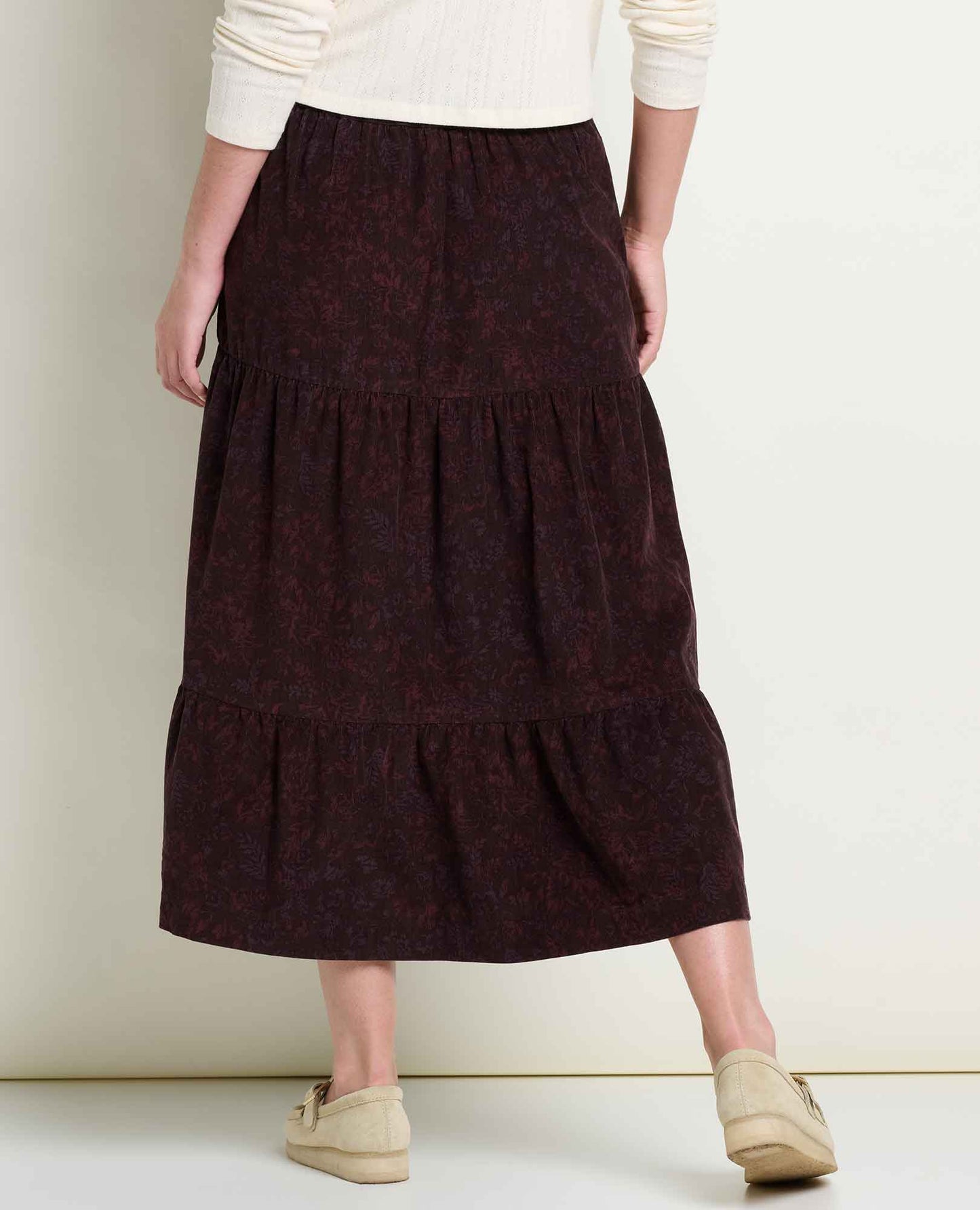 Cattail Cord Tiered Midi Skirt