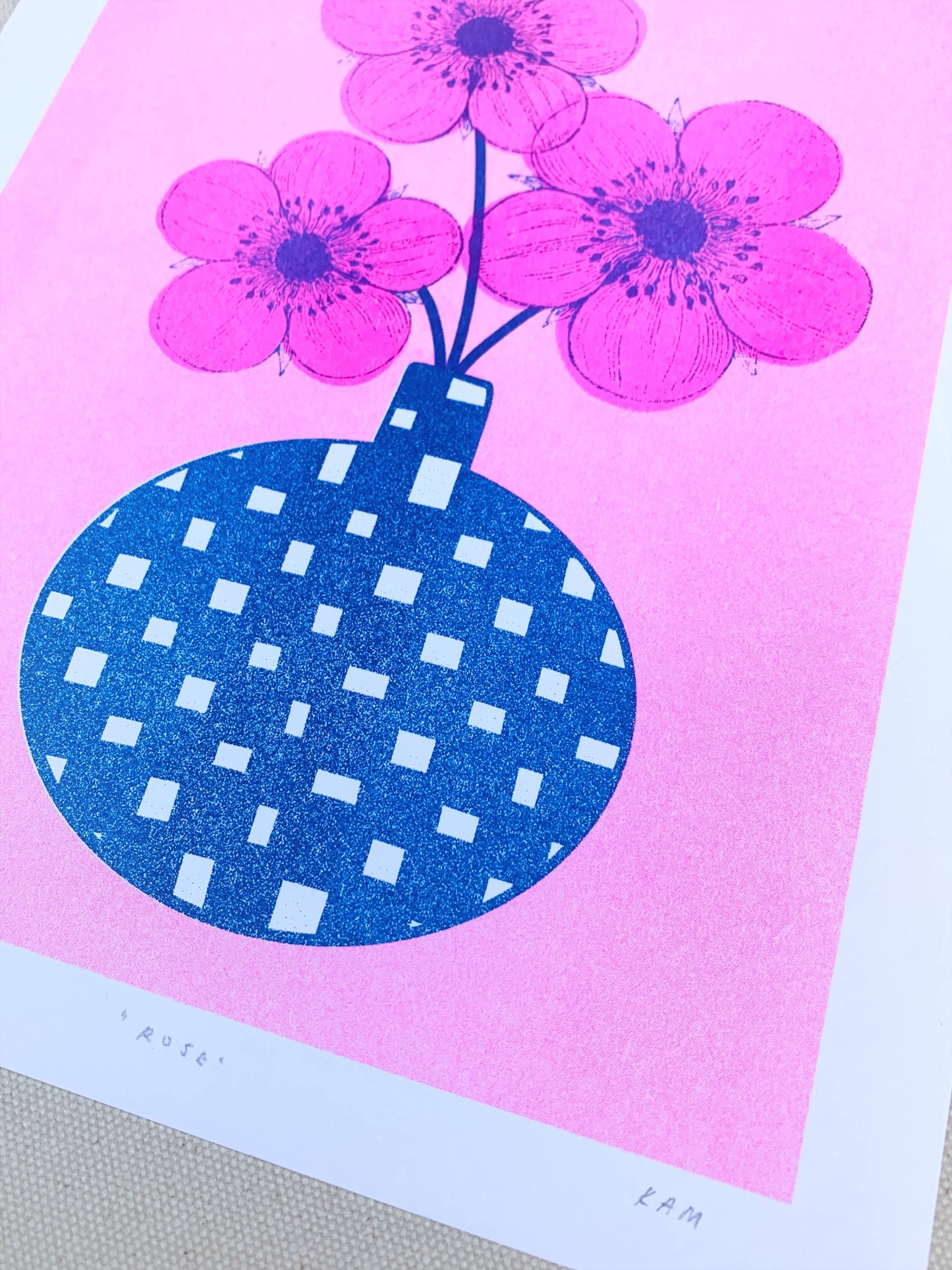 Risograph Print - 8.5x11" Rose