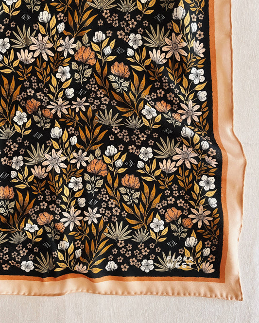 Midnight Garden Silk Bandana