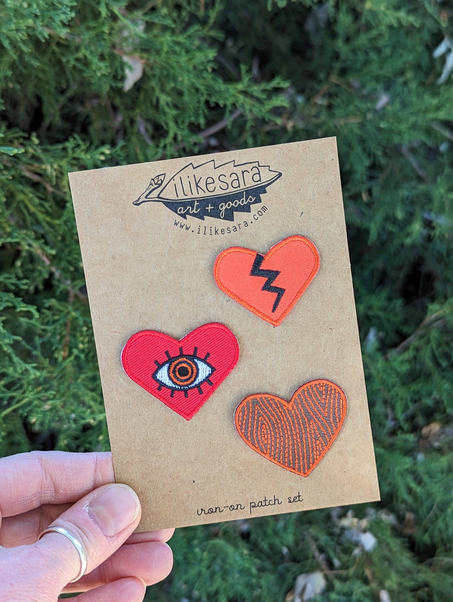 Set of 3 Heart Iron-On Patches