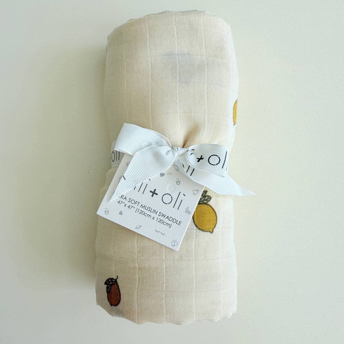 Bamboo Muslin Baby Blanket (Lemons)