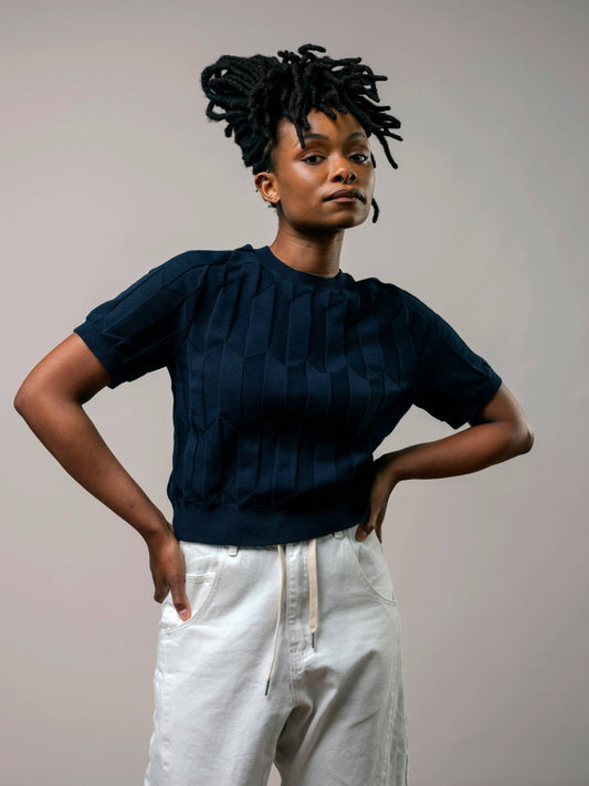 Chevron Ruben Tee - Lobelia