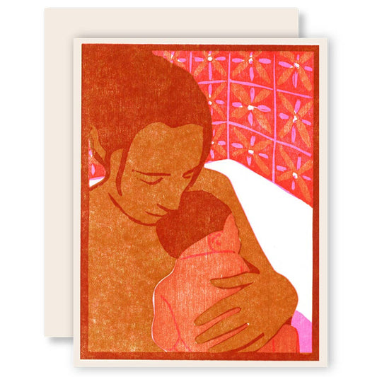 Mother and Baby (First Bath) Letterpress Card