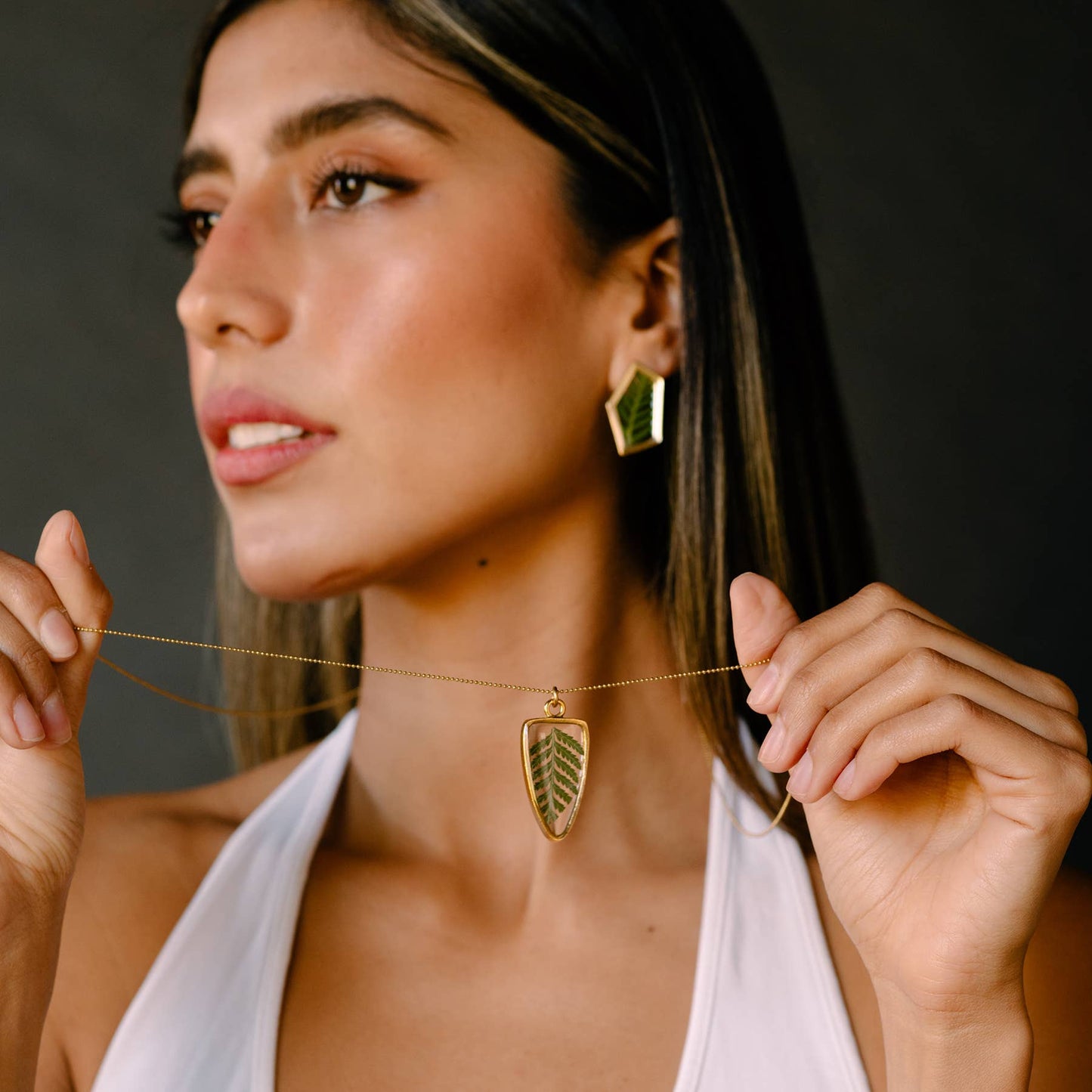 The Pressed Fern Arrow or Spike Necklace