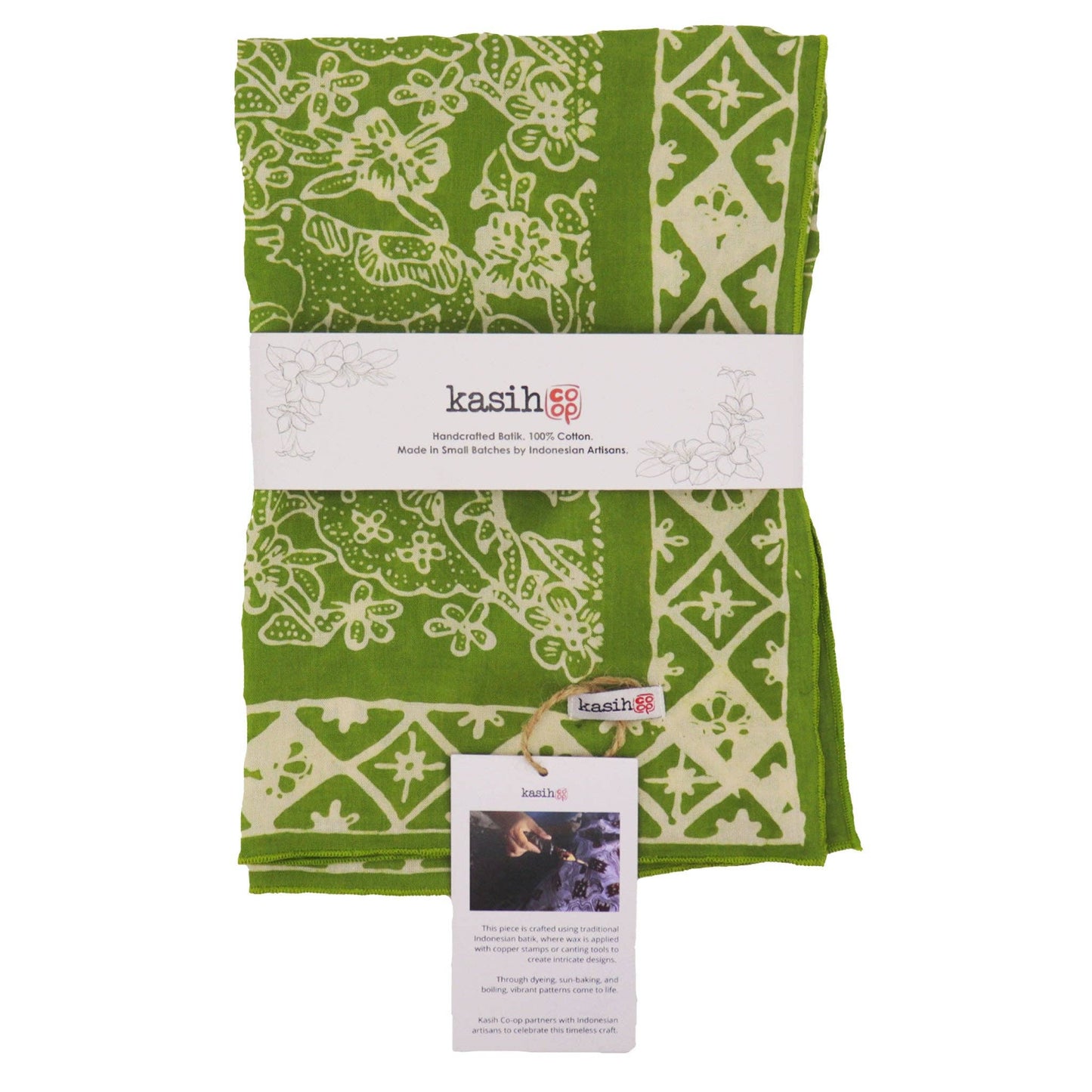 Hand Dyed Batik Bandana - Green Serenity