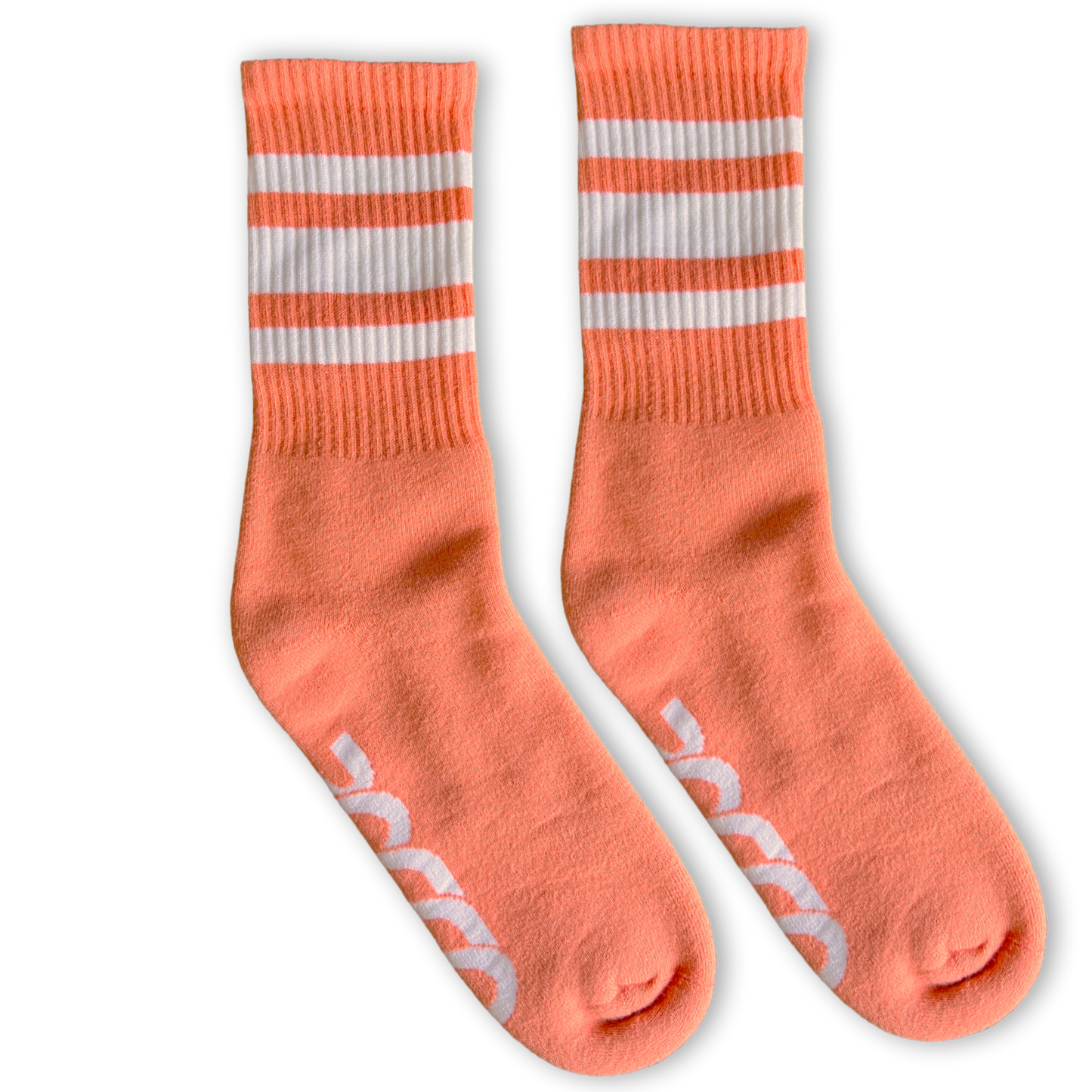 White Striped Socks | Coral