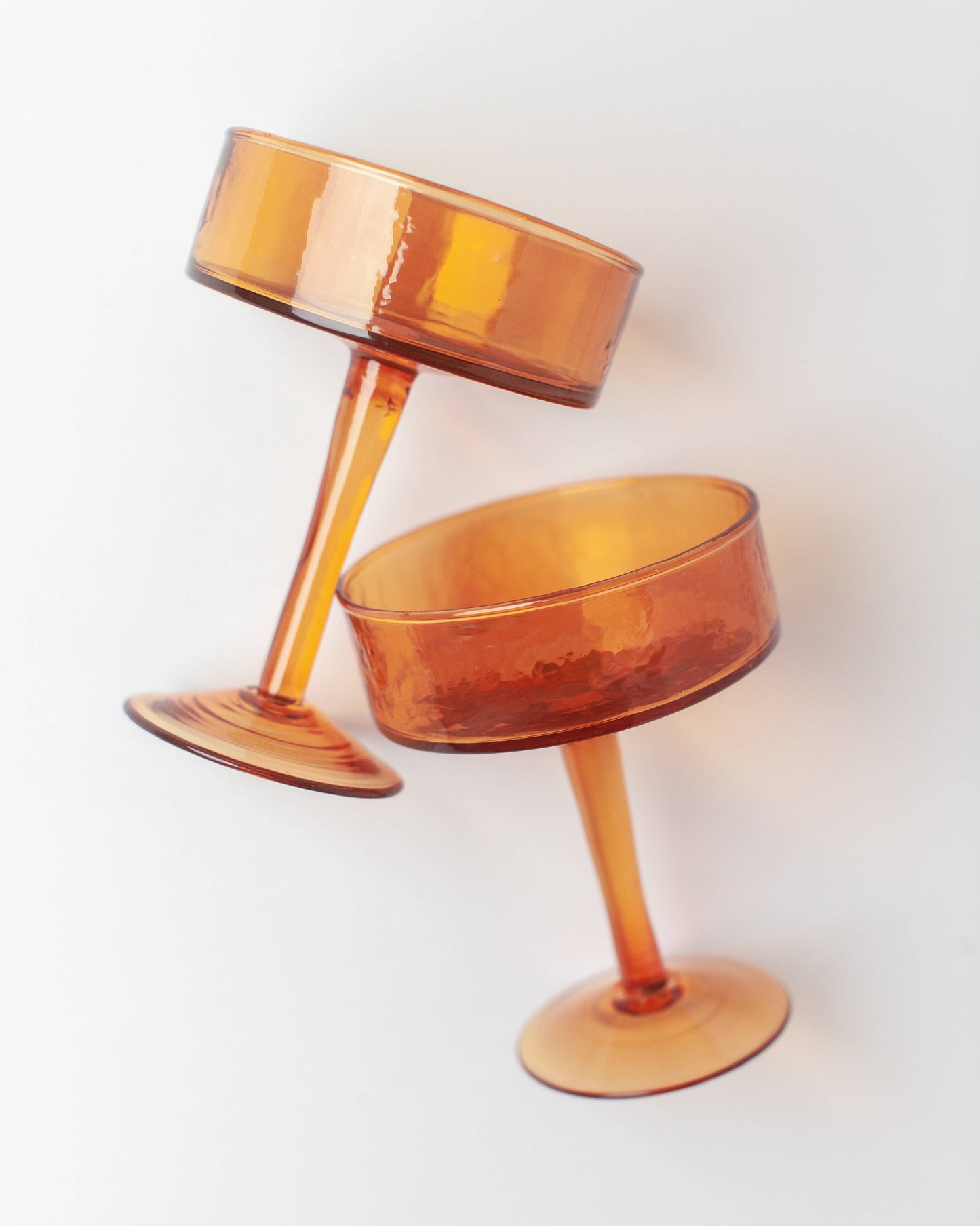 Handblown Hammered Coupe Cocktail Glass