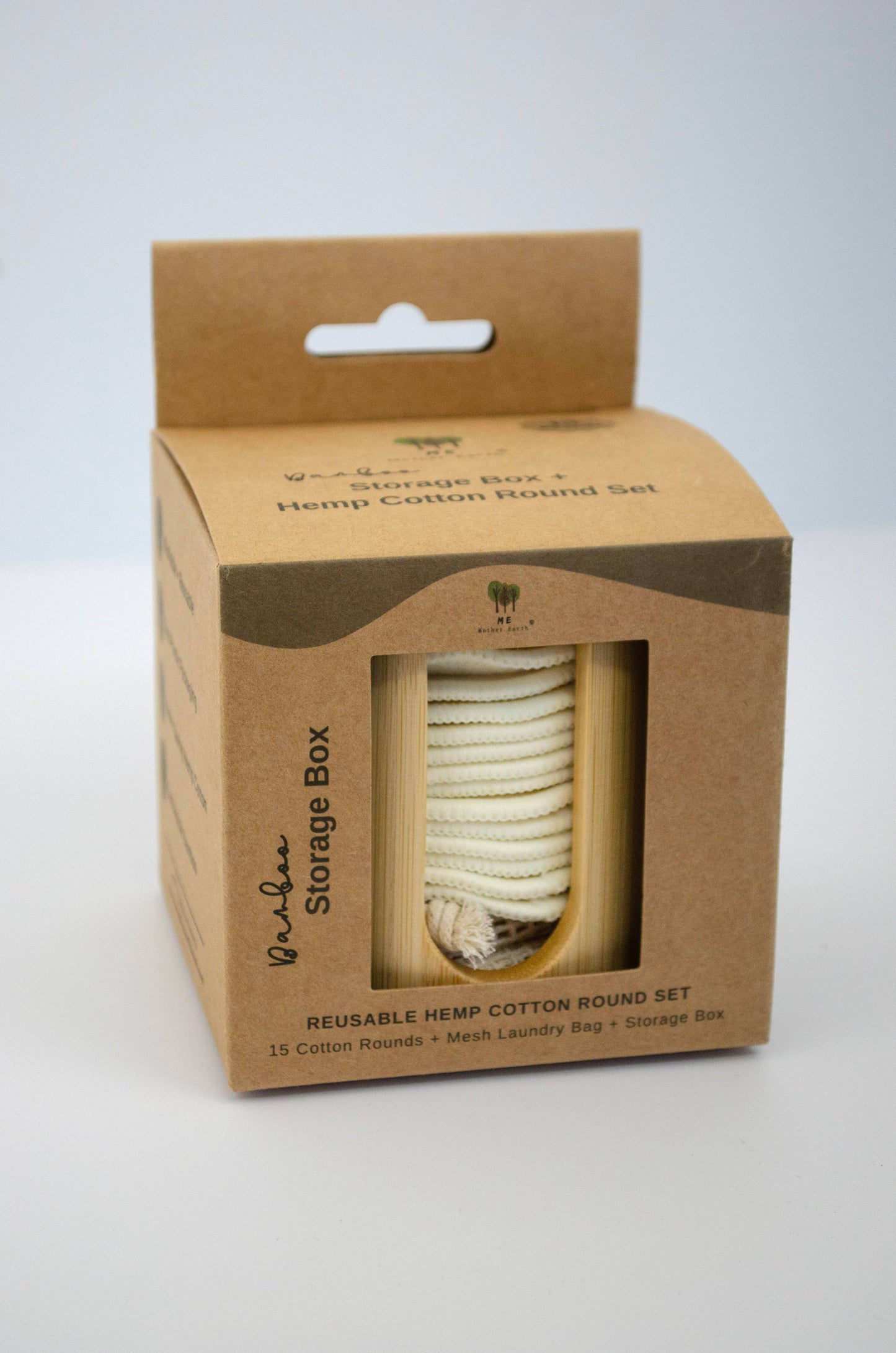 Bamboo Storage Box + Hemp Cotton Rounds