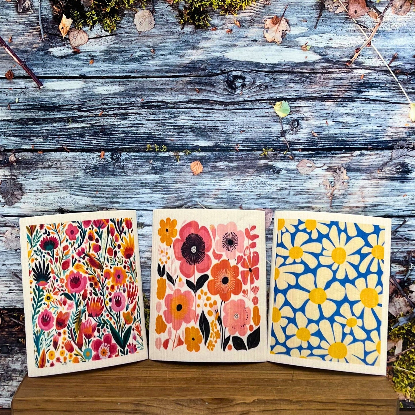 Daisy Blue Sky Swedish Dishcloth